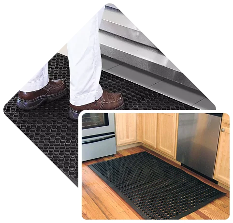 Black color rubber mats showing in the Banner