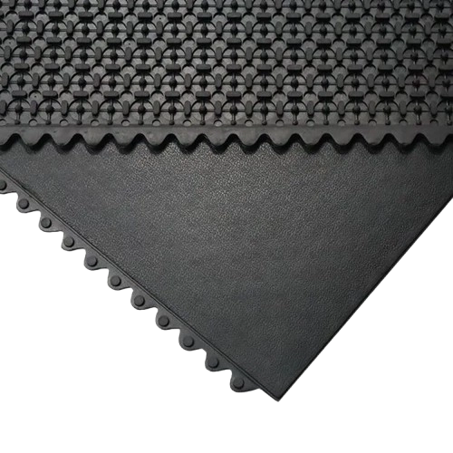 Close-up of textured rubber mat with gripped base